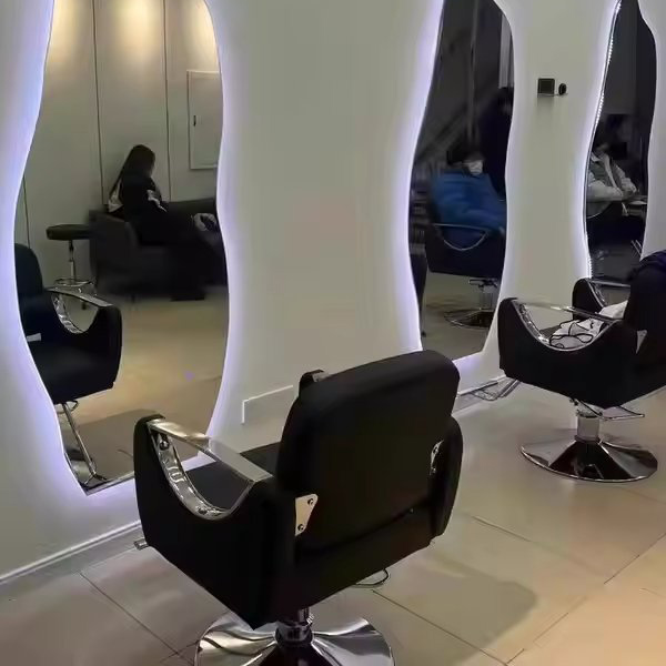 Hot Sale High-end Luxury LED Hairdressing Mirror Hanging Mirror Glass One Side Can Be Customized Size for Barber Shop