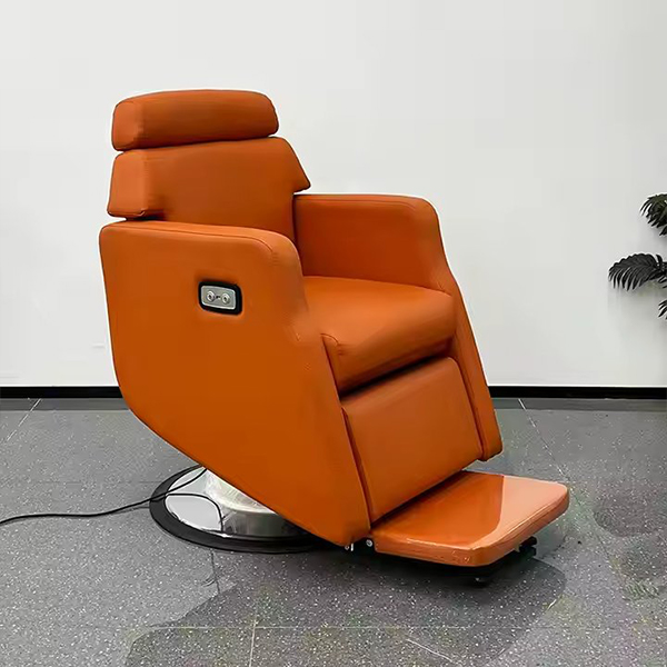 Orange High Quality Electric Single Motor Barber Chair Big Pump Salon Chair Customized LOGO