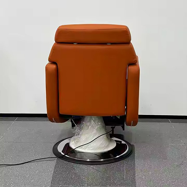 Orange High Quality Electric Single Motor Barber Chair Big Pump Salon Chair Customized LOGO