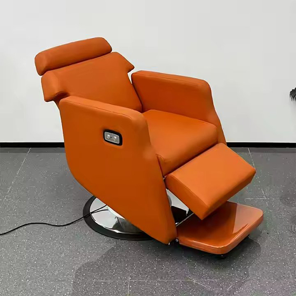 Orange High Quality Electric Single Motor Barber Chair Big Pump Salon Chair Customized LOGO