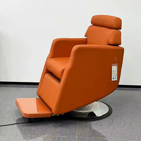 Orange High Quality Electric Single Motor Barber Chair Big Pump Salon Chair Customized LOGO