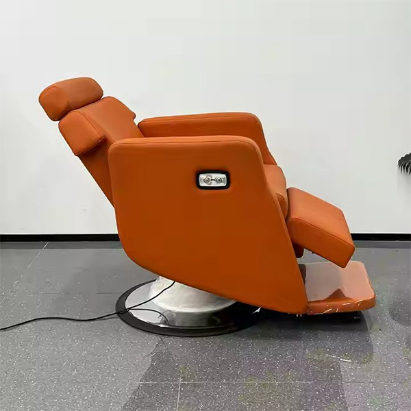 Orange High Quality Electric Single Motor Barber Chair Big Pump Salon Chair Customized LOGO